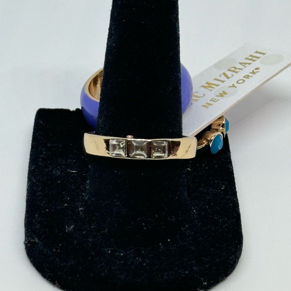 Isaac Mizrahi Set of 3 Statement Band Ring SZ 8 - Picture 7 of 10